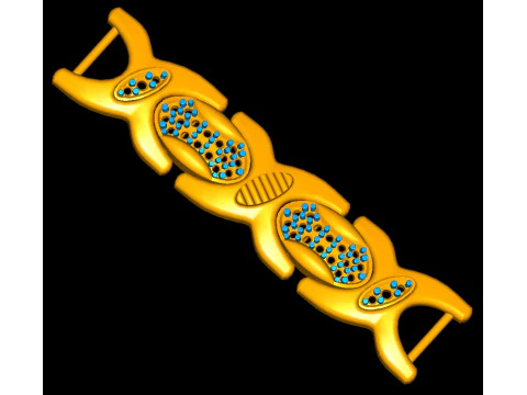 3D Printable Jewelry design of Bracelet with diamonds 3D Model