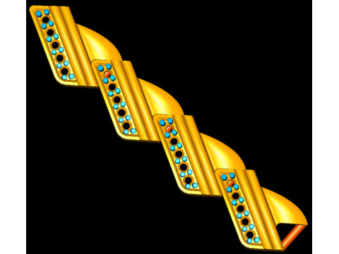 3D Printable Jewelry design of Bracelet with diamonds 3D मॉडल
