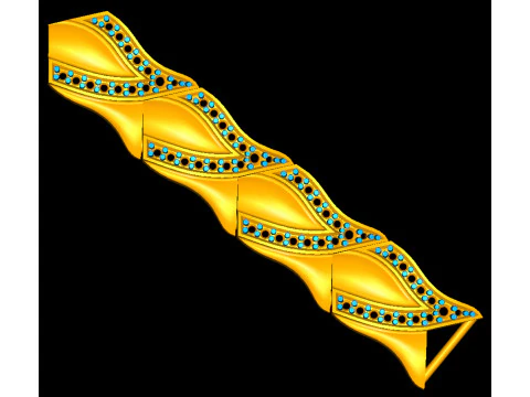 3D Printable Jewelry design of Bracelet with diamonds 3D Model