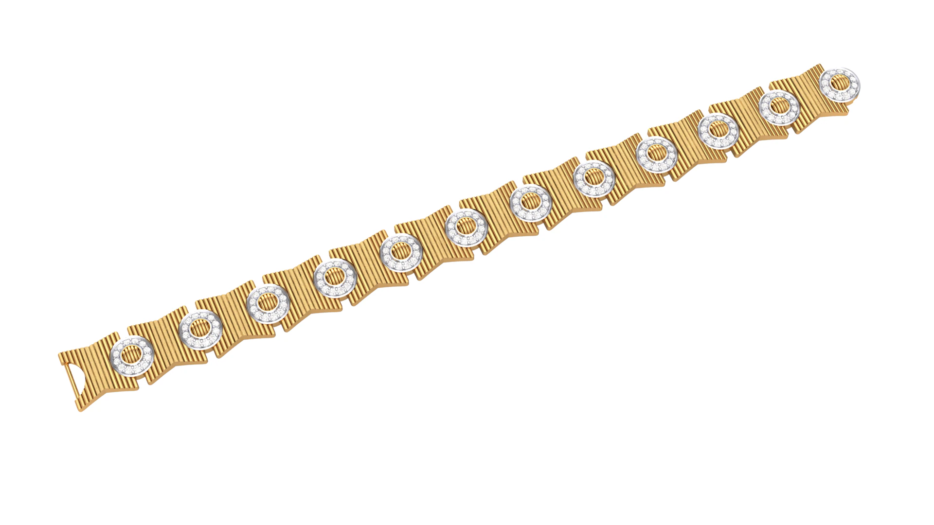 3D Printable Jewelry design of Bracelet with diamonds 3D Model .c4d .max .obj .3ds .fbx .stl .blend 
