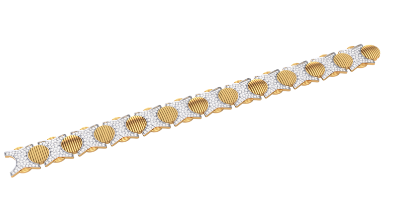 3D Printable Jewelry design of Bracelet with diamonds 3D Model .c4d .max .obj .3ds .fbx .stl .blend 