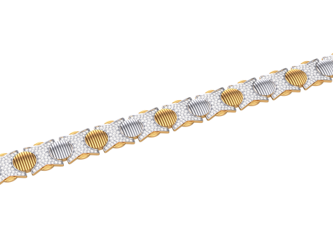 3D Printable Jewelry design of Bracelet with diamonds 3D Model
