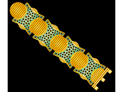 3D Printable Jewelry design of Bracelet with diamonds 3D Model