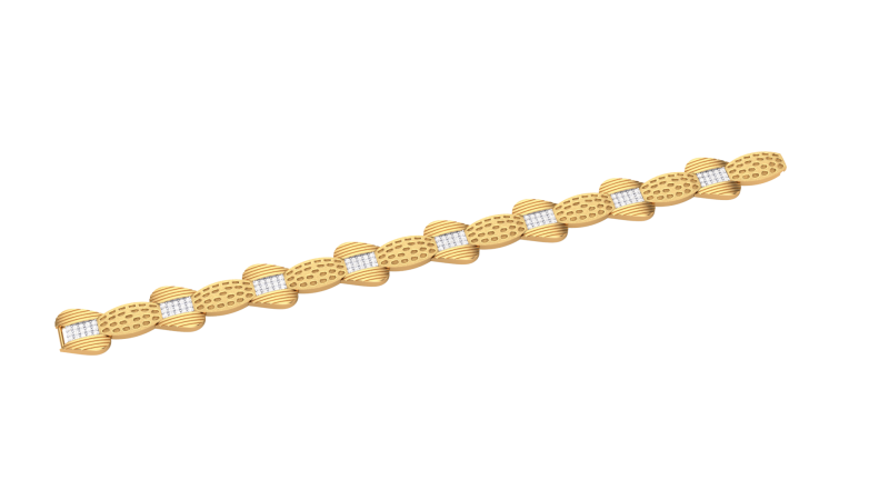 3D Printable Jewelry design of Bracelet with diamonds 3D Model .c4d .max .obj .3ds .fbx .stl .blend 