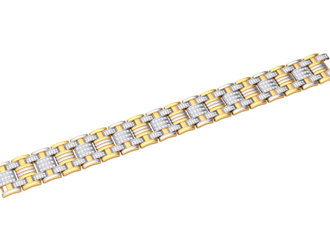 3D Printable Jewelry design of Bracelet with diamonds 3D Model