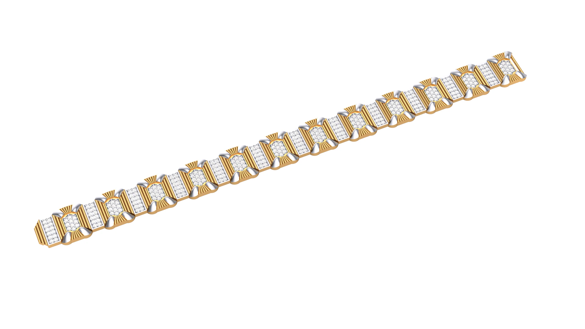 3D Printable Jewelry design of Bracelet with diamonds 3D Model .c4d .max .obj .3ds .fbx .stl .blend 
