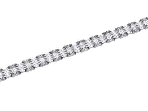 3D Printable Jewelry design of Bracelet with diamonds Model 3D
