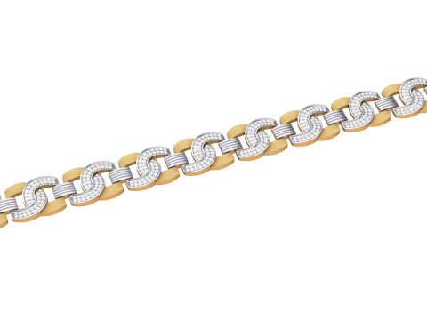 3D Printable Jewelry design of Bracelet with diamonds 3D Model