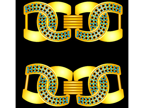 3D Printable Jewelry design of Bracelet with diamonds Modello 3D