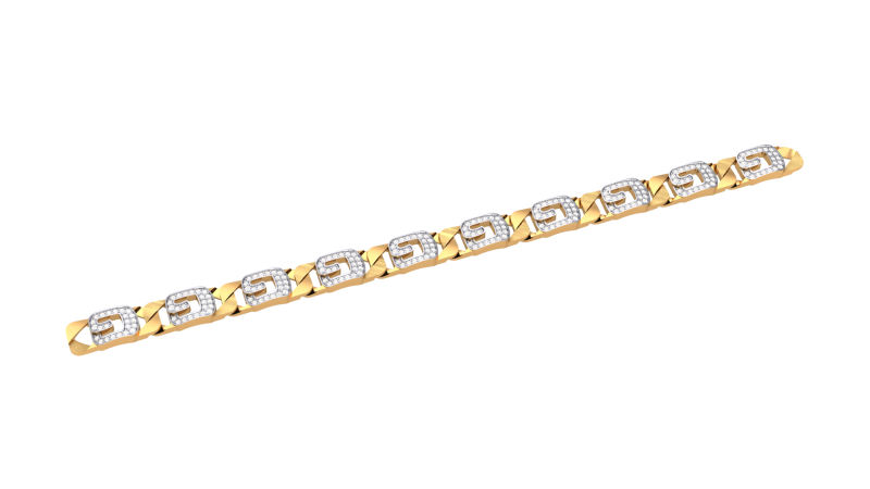 3D Printable Jewelry design of Bracelet with diamonds 3Dモデル .c4d .max .obj .3ds .fbx .stl .blend