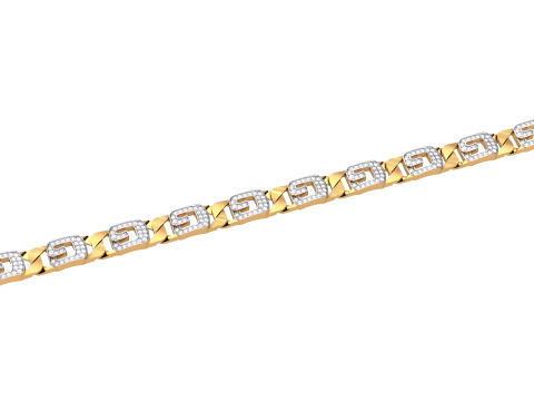 3D Printable Jewelry design of Bracelet with diamonds 3D Model