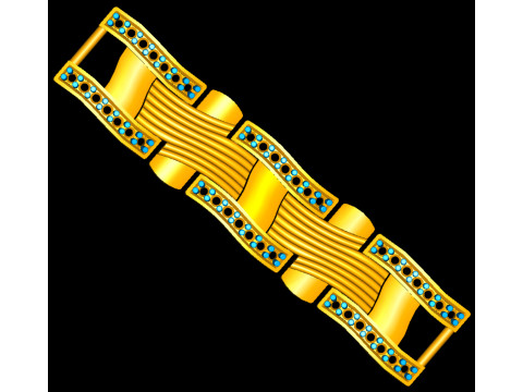 3D Printable Jewelry design of Bracelet with diamonds Modelo 3D