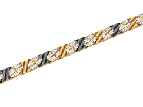 3D Printable Jewelry design of Bracelet with diamonds 3D Model
