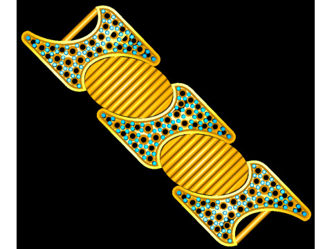 3D Printable Jewelry design of Bracelet with diamonds 3Dモデル