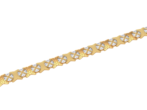3D Printable Jewelry design of Bracelet with diamonds 3D Model