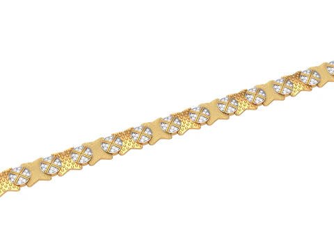 Projekt biżuterii do druku 3D przedstawiający bransoletkę z diamentami Model 3D