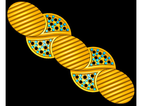 3D Printable Jewelry design of Bracelet with diamonds Modelo 3D