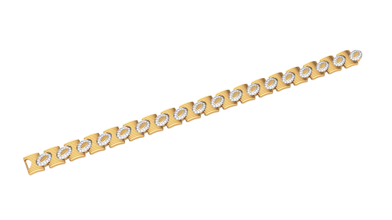 3D Printable Jewelry design of Bracelet with diamonds 3D Model .c4d .max .obj .3ds .fbx .stl .blend