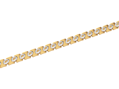 3D Printable Jewelry design of Bracelet with diamonds 3D Model
