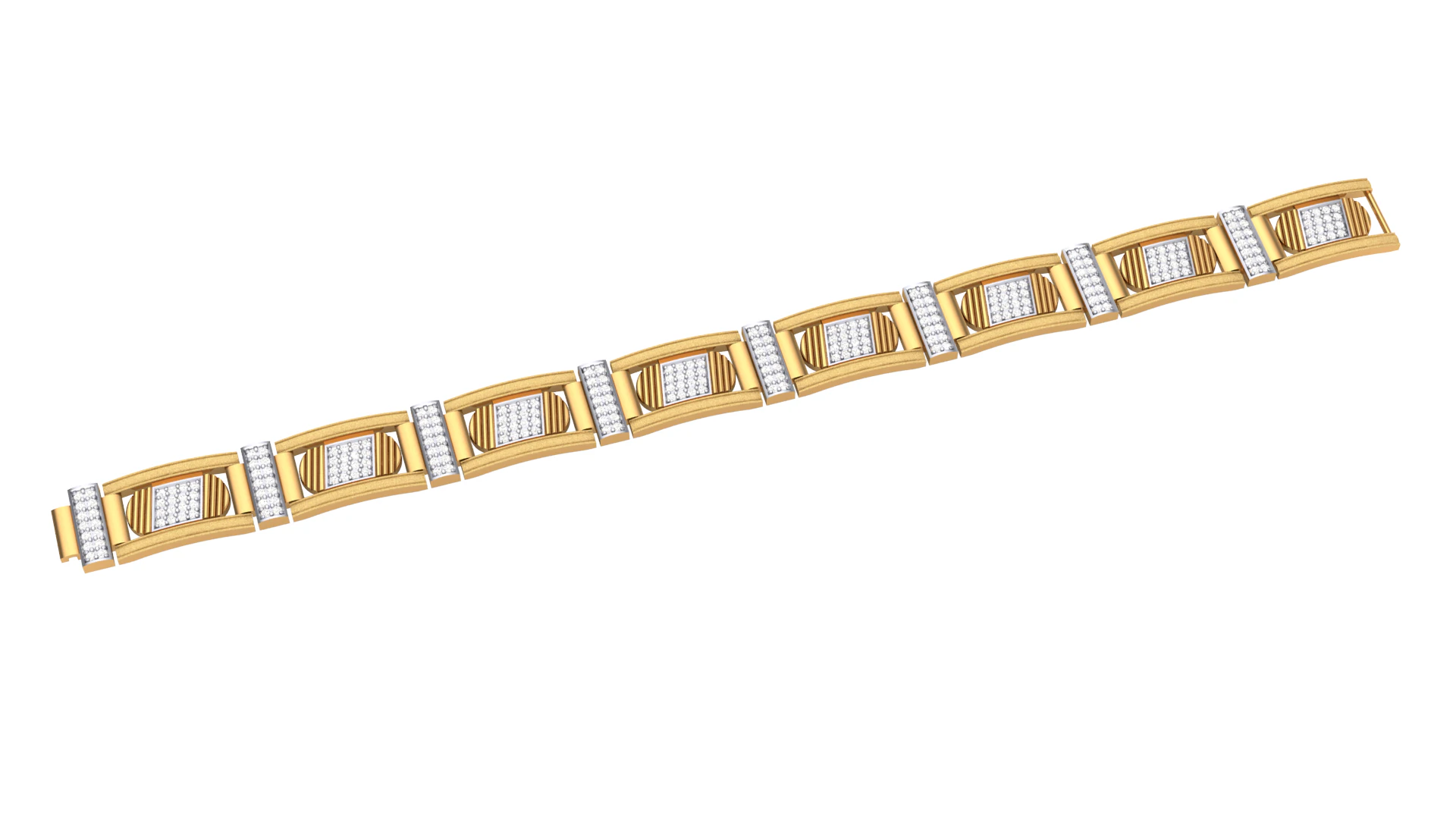 3D Printable Jewelry design of Bracelet with diamonds 3D Model .c4d .max .obj .3ds .fbx .stl .blend