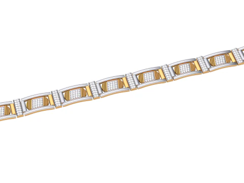 3D Printable Jewelry design of Bracelet with diamonds 3D Model