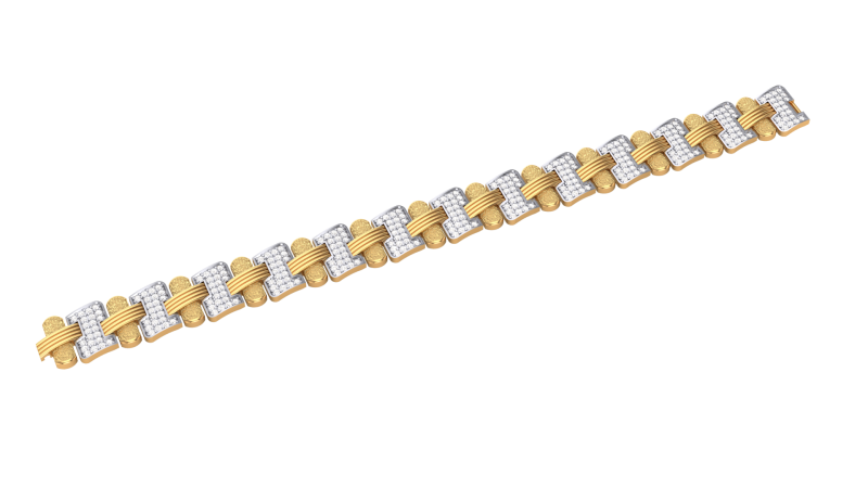 3D Printable Jewelry design of Bracelet with diamonds 3D Model .c4d .max .obj .3ds .fbx .stl .blend