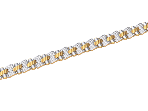 3D Printable Jewelry design of Bracelet with diamonds 3D Model