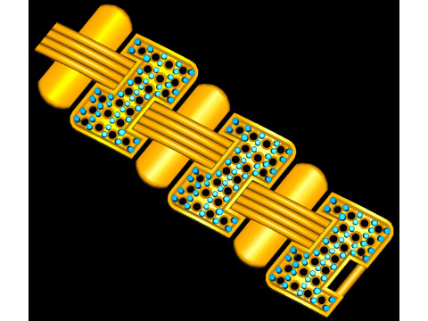 3D Printable Jewelry design of Bracelet with diamonds 3D Model