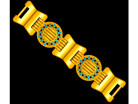 3D Printable Jewelry design of Bracelet with diamonds 3D 모델