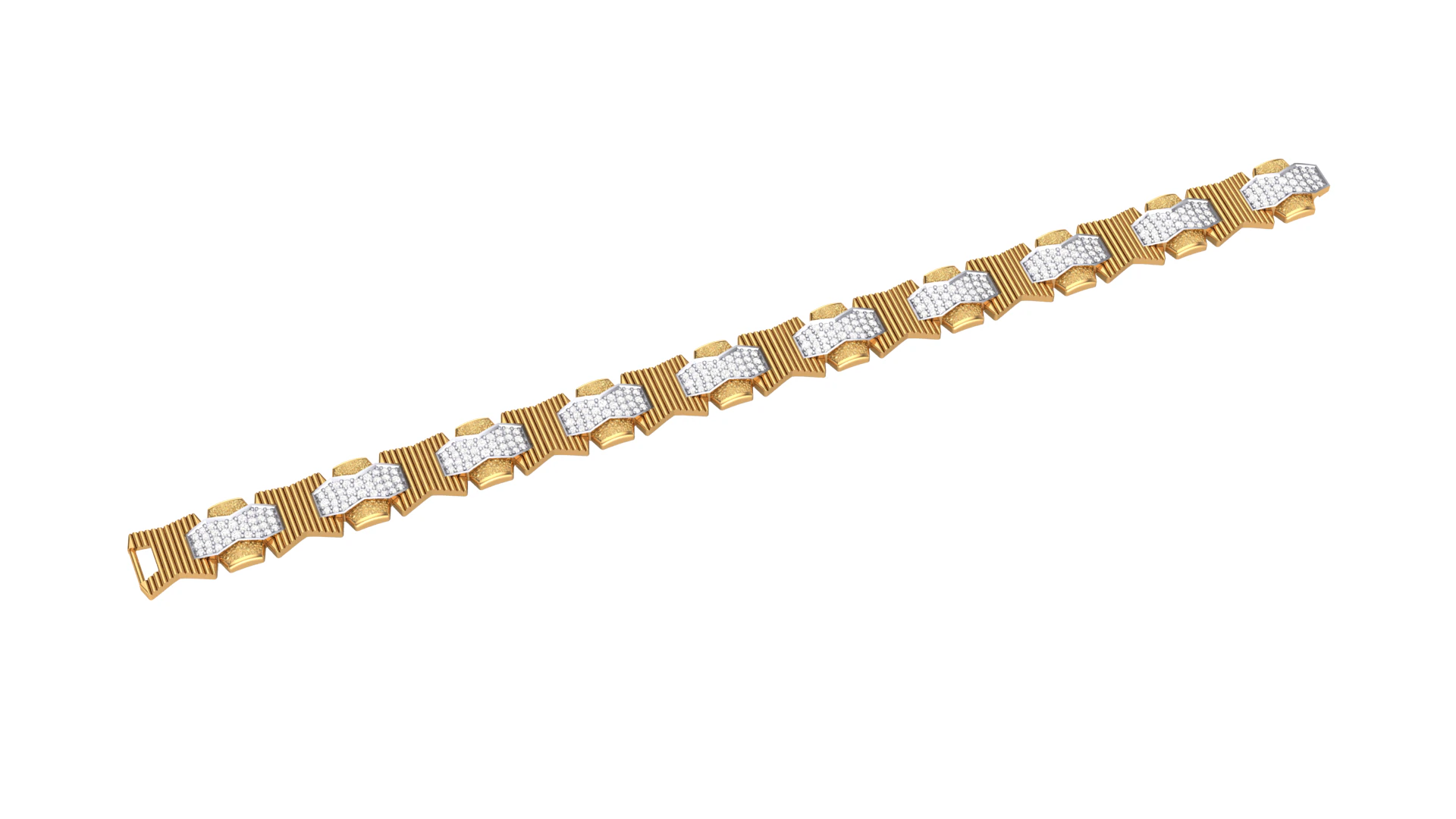 3D Printable Jewelry design of Bracelet with diamonds 3D Model .c4d .max .obj .3ds .fbx .stl .blend 