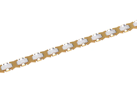 3D Printable Jewelry design of Bracelet with diamonds 3D Model