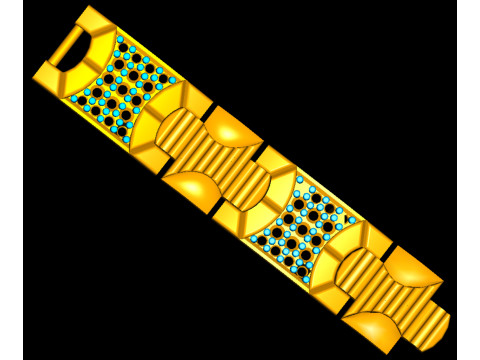 3D Printable Jewelry design of Bracelet with diamonds 3D Modell