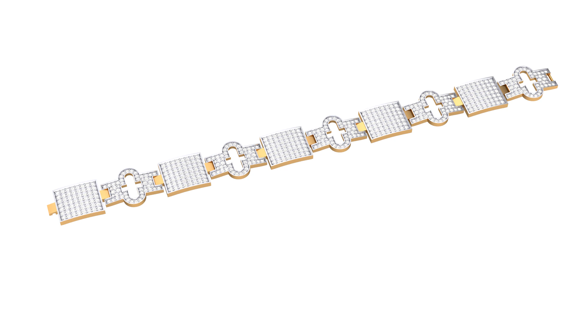 3D Printable Jewelry design of Bracelet with diamonds 3D Model .c4d .max .obj .3ds .fbx .stl .blend
