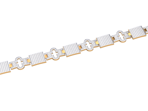 3D Printable Jewelry design of Bracelet with diamonds 3D Model