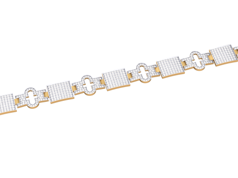 3D Printable Jewelry design of Bracelet with diamonds 3D Modell
