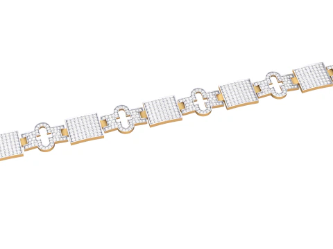3D Printable Jewelry design of Bracelet with diamonds 3D Model