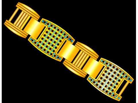 3D Printable Jewelry design of Bracelet with diamonds 3D Model