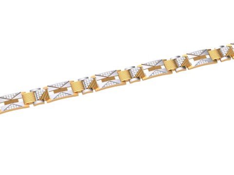 3D Printable Jewelry design of Bracelet with diamonds 3D Model