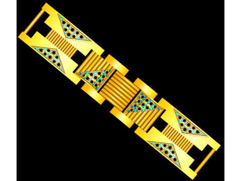 3D Printable Jewelry design of Bracelet with diamonds Model 3D