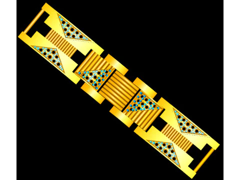 3D Printable Jewelry design of Bracelet with diamonds 3D Model