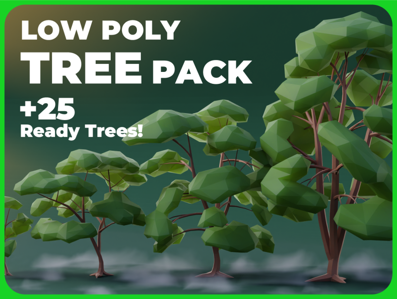 Low Poly Trees 3Dモデル .c4d .max .obj .3ds .fbx .stl .blend