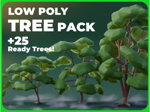Low Poly Trees 3D Модель