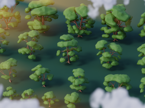 Low Poly Trees 3Dモデル