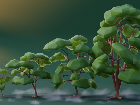 Low Poly Trees 3Dモデル