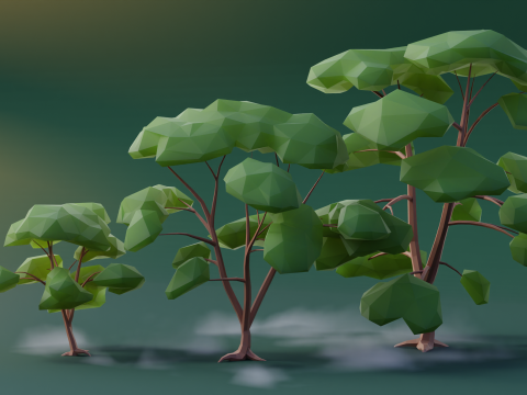 Low Poly Trees 3Dモデル