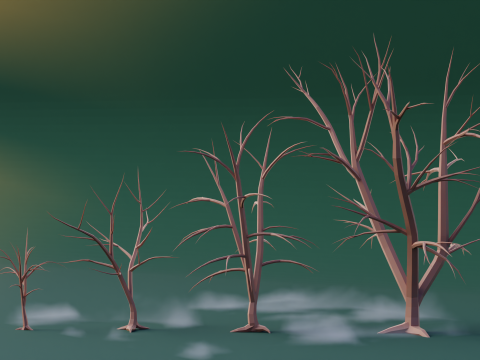 Low Poly Trees 3Dモデル