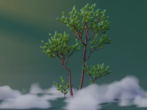 Pinheiros Low Poly Modelo 3D