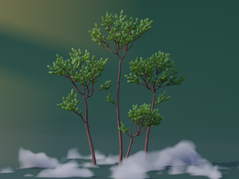 Low Poly Pine Trees Modèle 3D