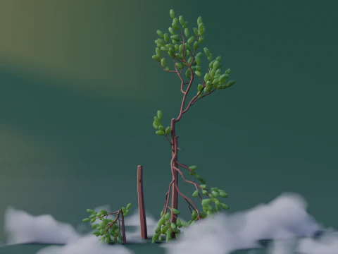 Pinheiros Low Poly Modelo 3D