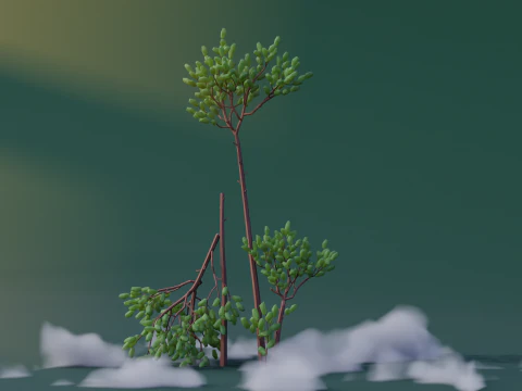 Pinheiros Low Poly Modelo 3D